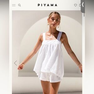 Piyama Suzie Sleep Set - Cotton - White Swiss Dot